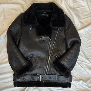 Women's Zara Black Double Faced Jacket, Size S